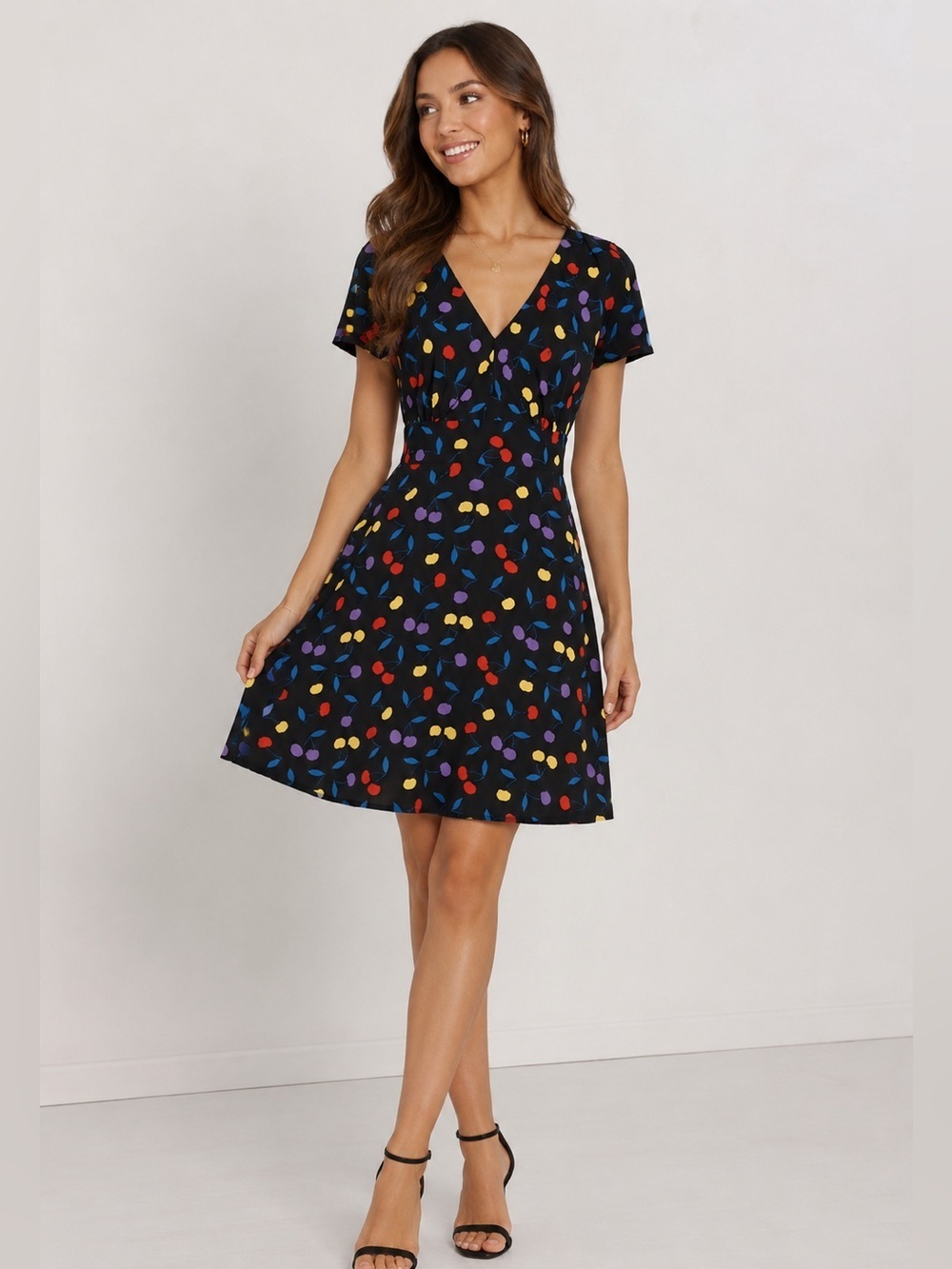Modcloth Cherry Dress Women’s Medium Fit & Flared Retro X